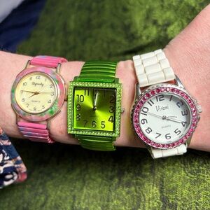 Vintage watch bundle wristwatch lot dynasty vivani pastel 80s 2000s y2k revival
